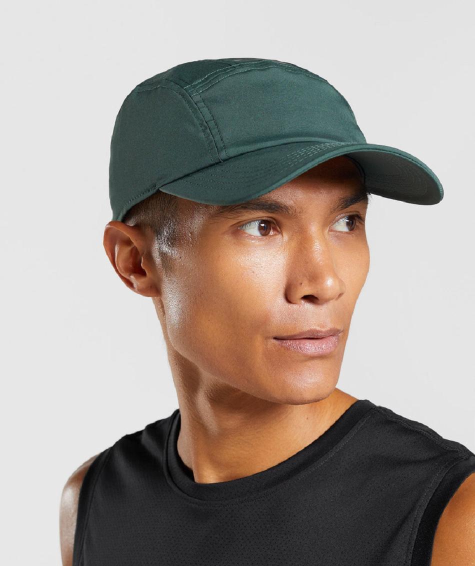 Gymshark Logo 5 Panel Cap Accessories Šeširi Obsidijanske Zelene | HR 2071UZG